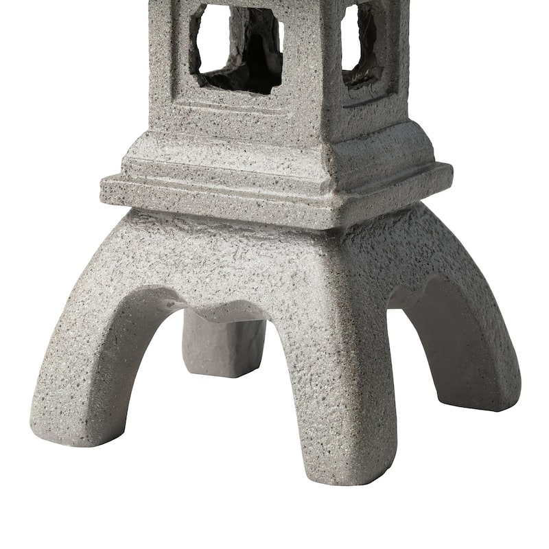Glitzhome MGO Faux Concrete Pagoda Garden Statue Indoor and Outdoor Decoration