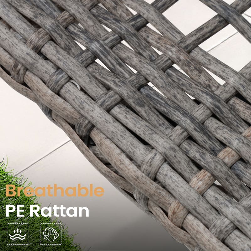 5/7/11PC Outdoor Patio Extendable Table Dining Sets with Rattan Chairs