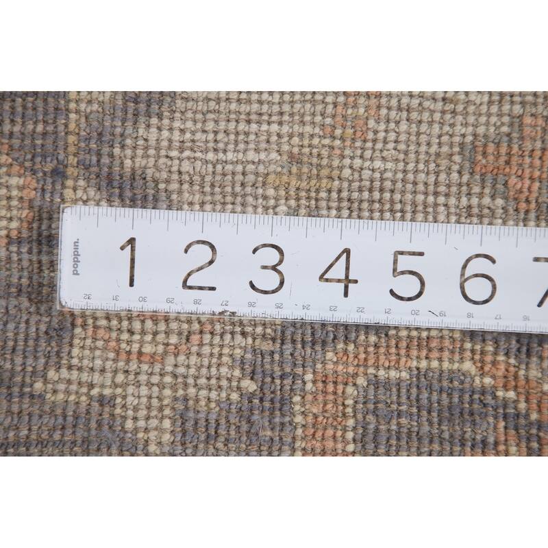 Hand Knotted Oriental 100% Wool Carpet Transitional All-Over Beige & Ivories Oushak Runner Rug - 9' 8'' X 2' 11''