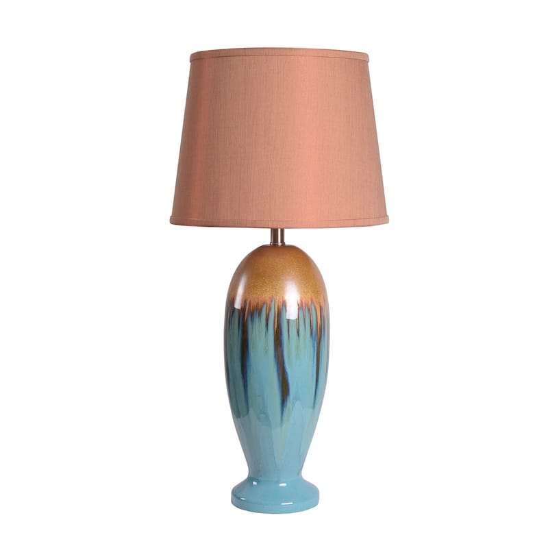 Kenroy Home Tucson Ceramic Table Lamp - Teal