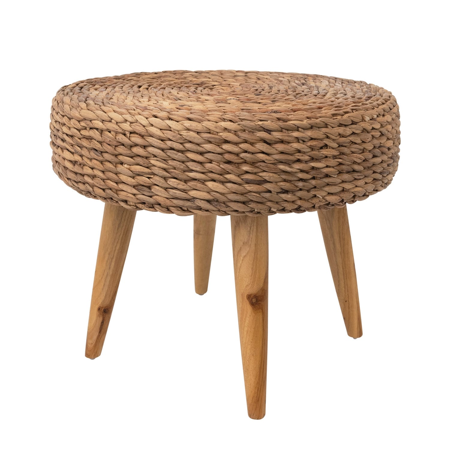 Teakwood & Water Hyacinth Ottoman Teakwood & Water Hyacinth Ottoman