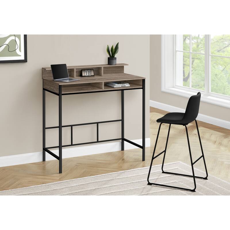 Computer Desk, Home Office, Standing, Storage Shelves - taupe