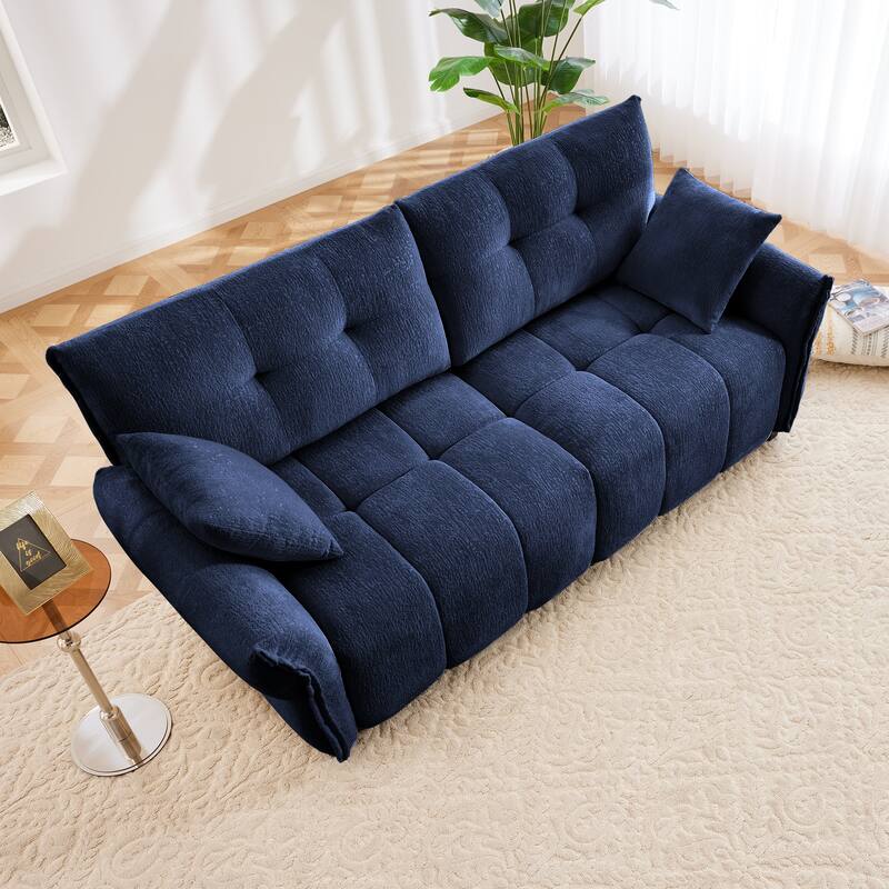78.7" Chenille 3-Seat Sofa with Tufted Design & Sponge Cushions