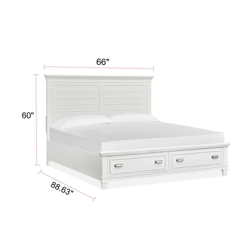 Magnussen Home Charleston White Dove Panel Storage Bed