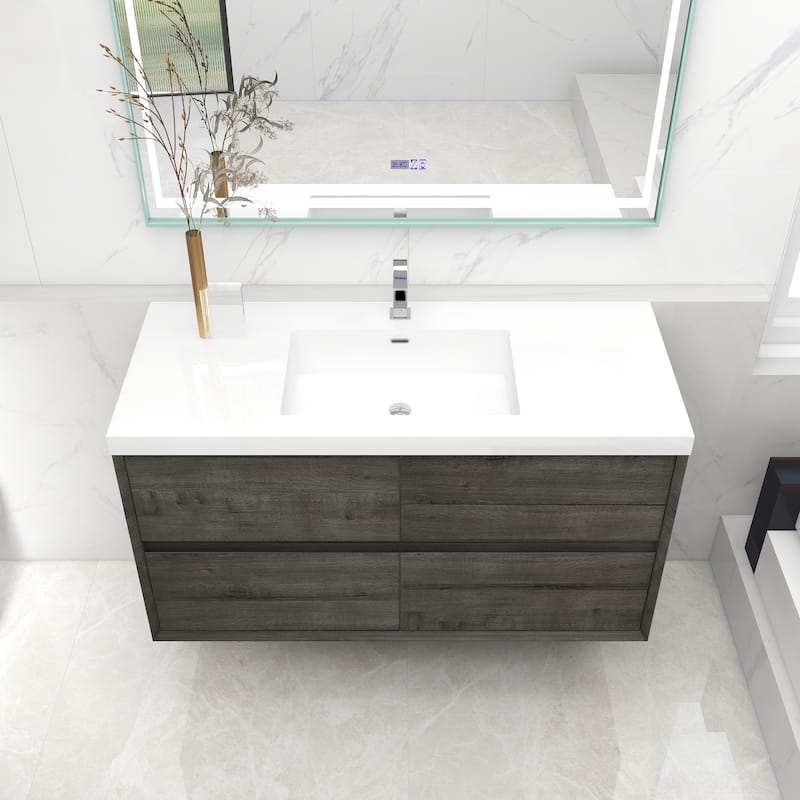 Selina 48" Wall Mounted Vanity with Single Sink - 48