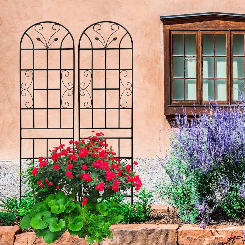 4 Pack Metal Garden Trellis 86.7" x 19.7" Rustproof Trellis for Climbing Plants Outdoor Flower Support