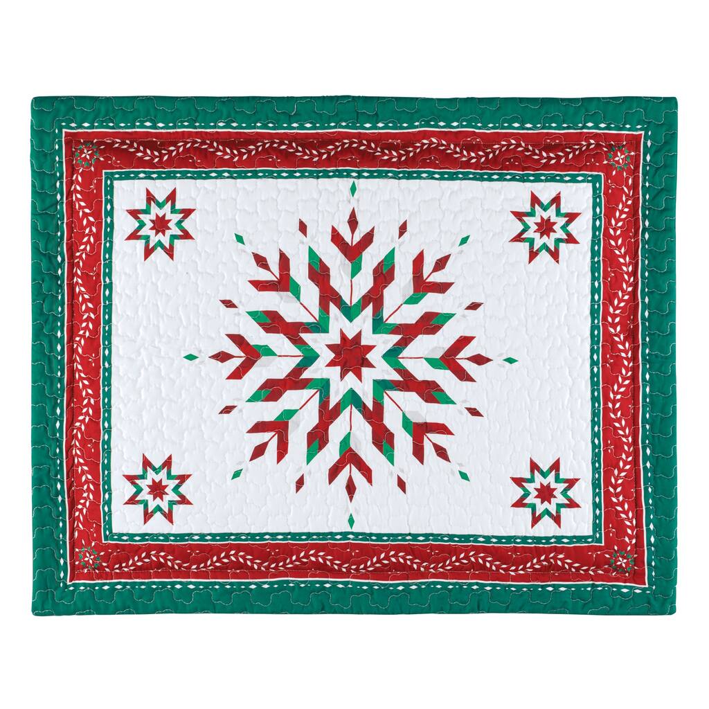 Festive Intricate Snowflake Holiday Pillow Sham