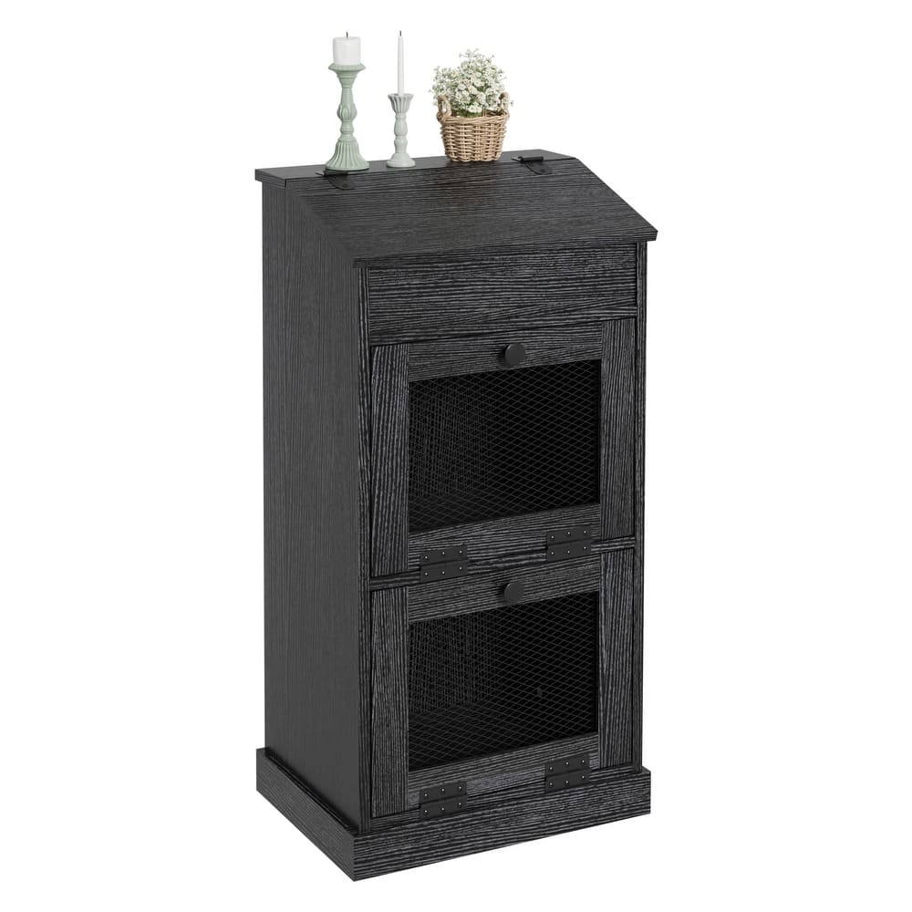 Vintage 2-Door Storage Cabinet Multi-Tier Organizer