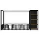 preview thumbnail 5 of 10, Safety Design Metal Frame Floor Bed with Wardrobe, Many Storage Shelves, Twin Size, Black