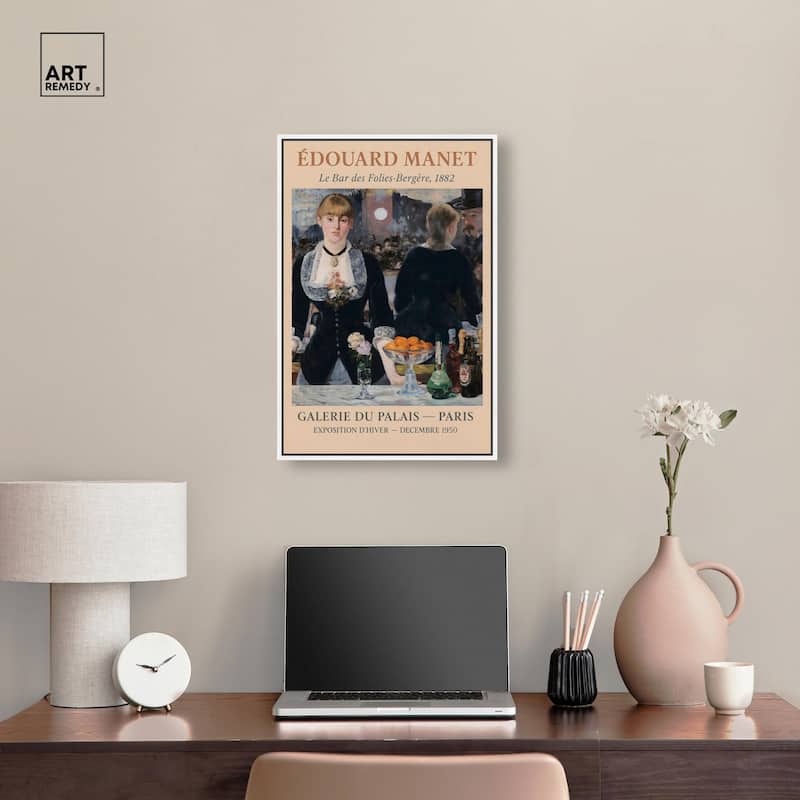 Manet's Famous Bar Canvas by Art Remedy
