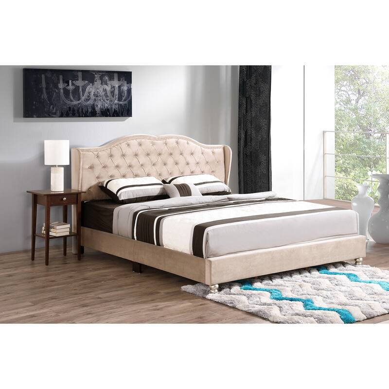 Joy Jeweled Tufted King Panel Bed