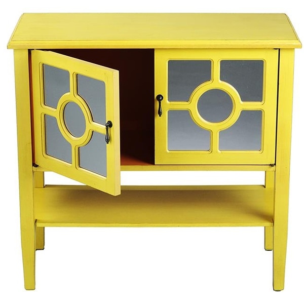 Hampton 2 Door Console Cabinet With Lattice Mirror Inserts Shelf Hampton 2 Door Console Cabinet With Lattice Mirror Inserts