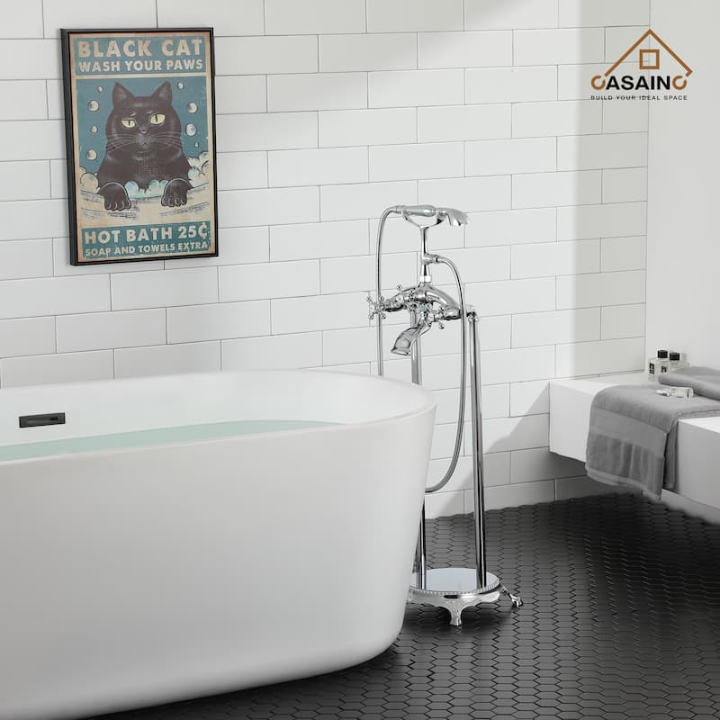 3-Handle Luxury Claw Foot Freestanding Tub Faucet