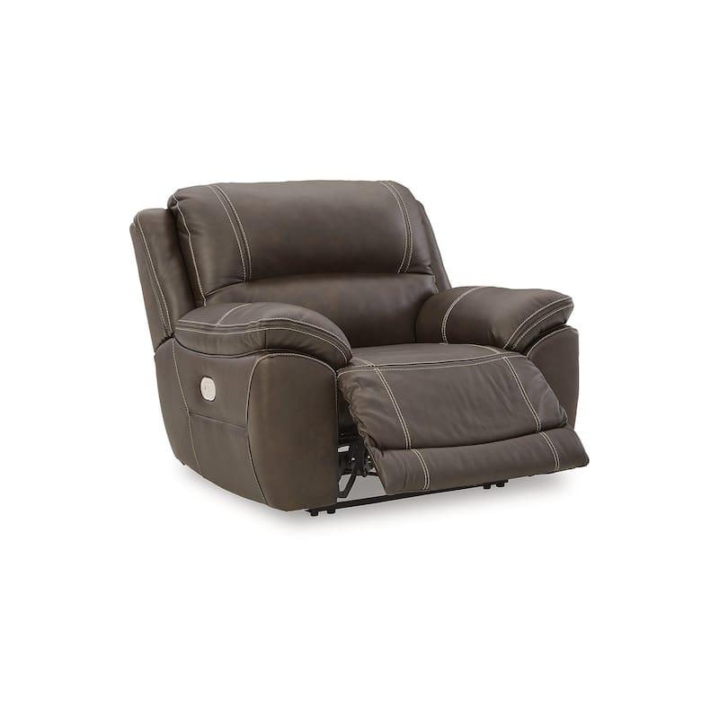 Signature Design by Ashley Dunleith Brown Leather Power Zero Wall Recliner