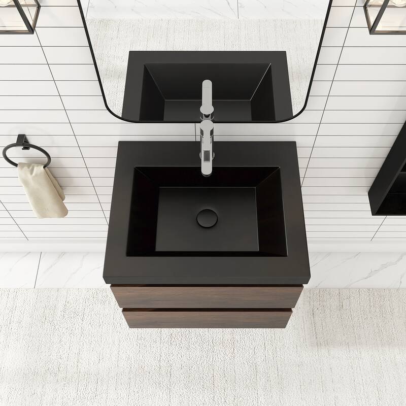 Floating Bathroom Vanity with Quartz Sand Top