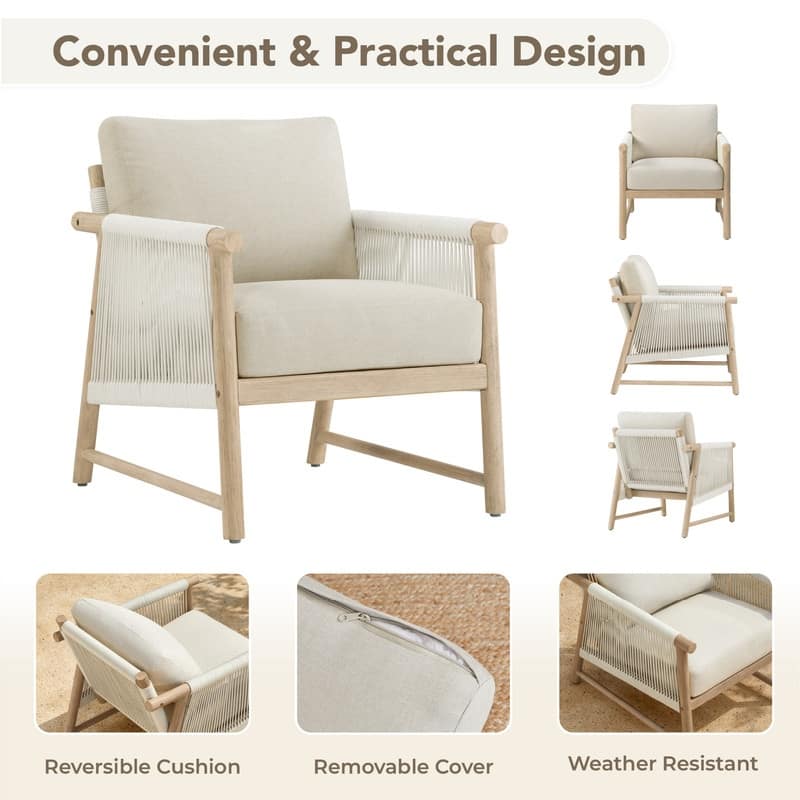Lynn 3-Piece Outdoor Wood Patio Furniture Bistro Set