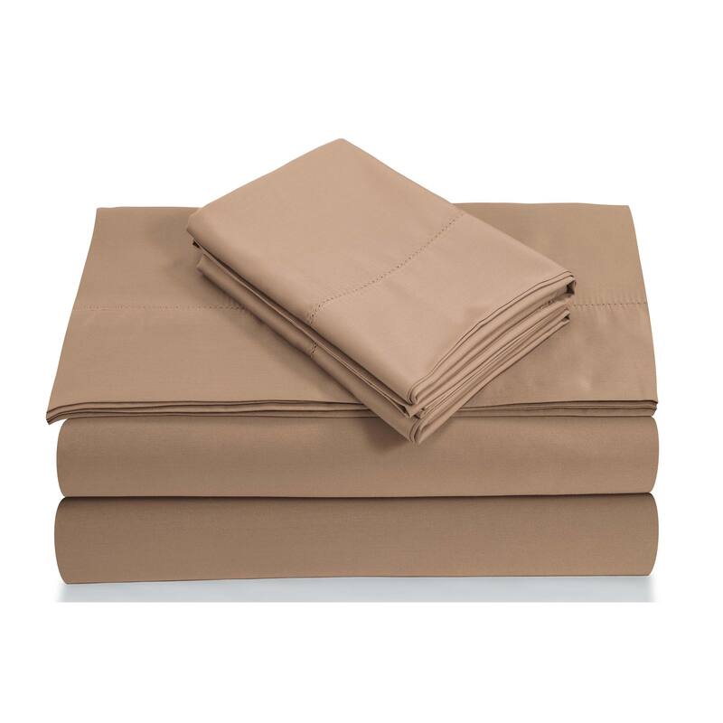 Egyptian Cotton 800 Thread Count Deep Pocket Bed Sheet Set - Cal King - Cafe