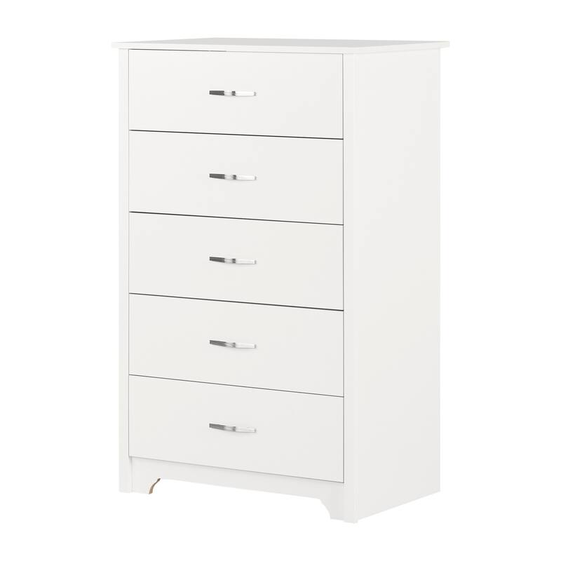 6-Drawer Pure White Dresser with Fusion Inspired Contemporary Design and Spacious Smooth Glide Drawers