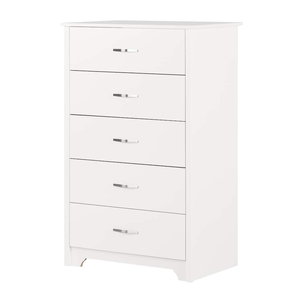 6-Drawer Pure White Dresser with Fusion Inspired Contemporary Design and Spacious Smooth Glide Drawers