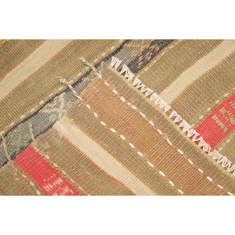 Hand Woven Oriental 100% Wool Carpet Southwestern Tribal Multi-Colored Kilim Area Rug - 6' 8'' X 4' 5''