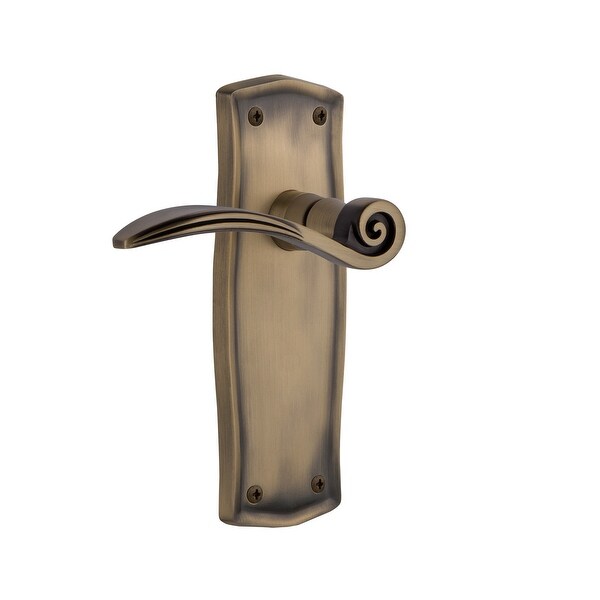Nostalgic Warehouse PRASWN_PRV_238_NK Swan Privacy Door Lever Set with Prairie Rose for 2-3/8" Backset Doors
