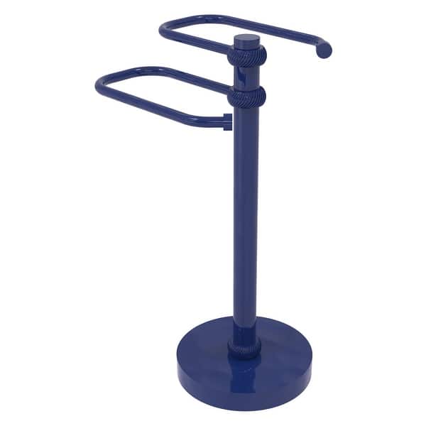 Allied Brass Free Standing Two Arm Guest Towel Holder in Matte Gray