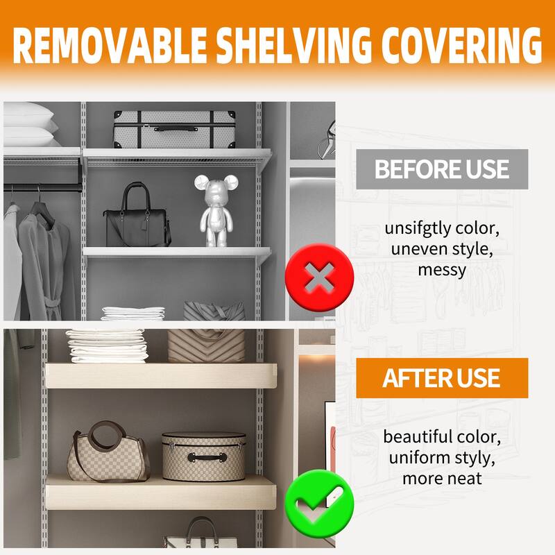 5 Pcs Wire Shelf Covers, Foamed PVC Wire Rack Covers for Removable Closet (Not Wood), Pantry Shelves for Cabinet Bathroom