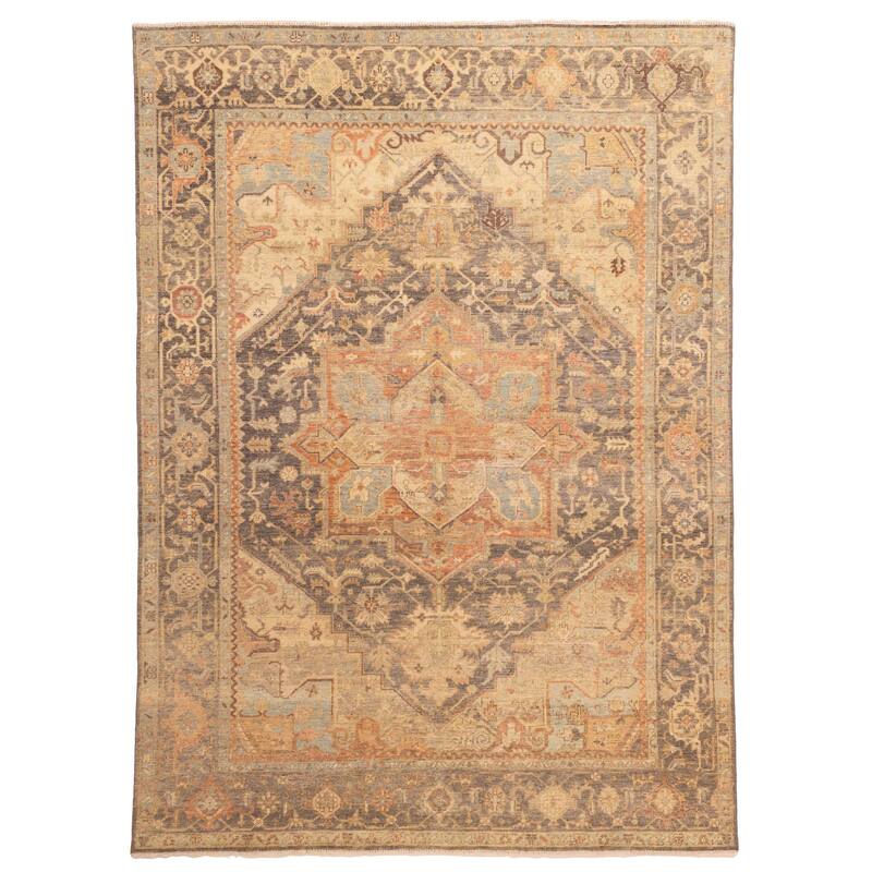 ECARPETGALLERY Hand-knotted Jules Serapi Charcoal Wool Rug - 8'10 x 11'11
