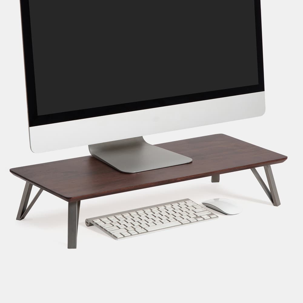 Jani Wood Monitor Stand Riser Desk - Ergonomic Design Stand, Desktop Organizer Table for Home, Office Workspace, Gaming Desk