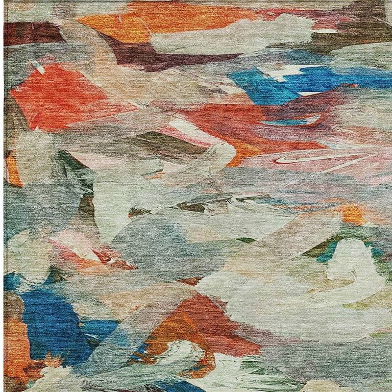 HomeRoots Abstract Transitional Rectangle Outdoor Rug
