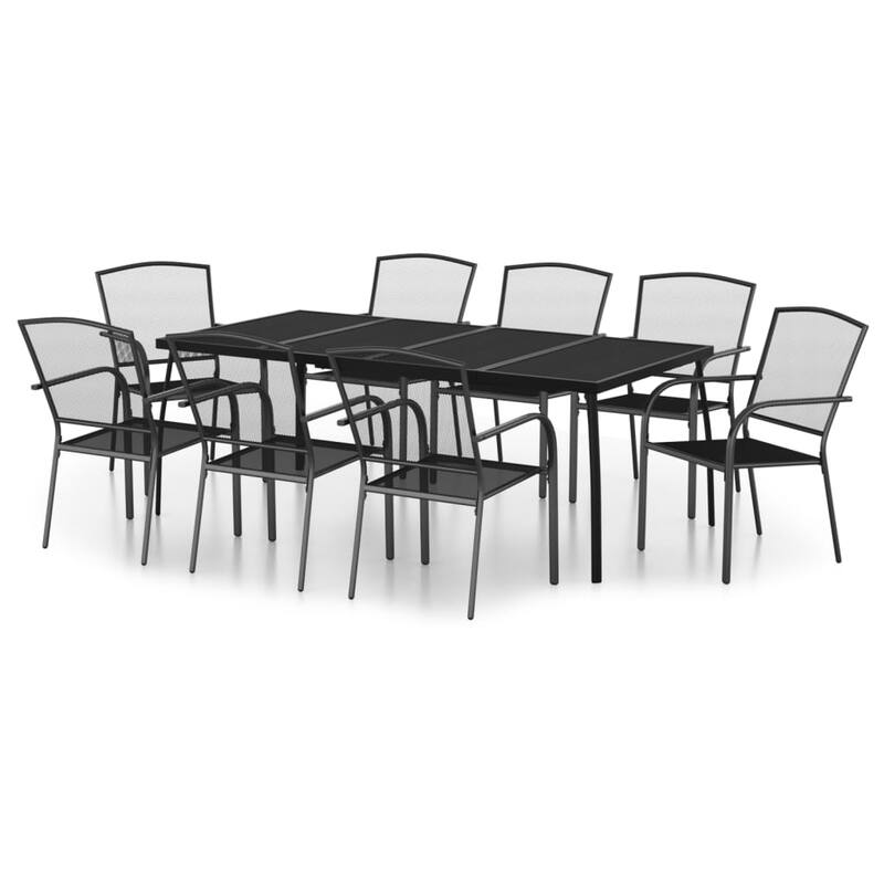 vidaXL Garden Dining Set Anthracite Steel