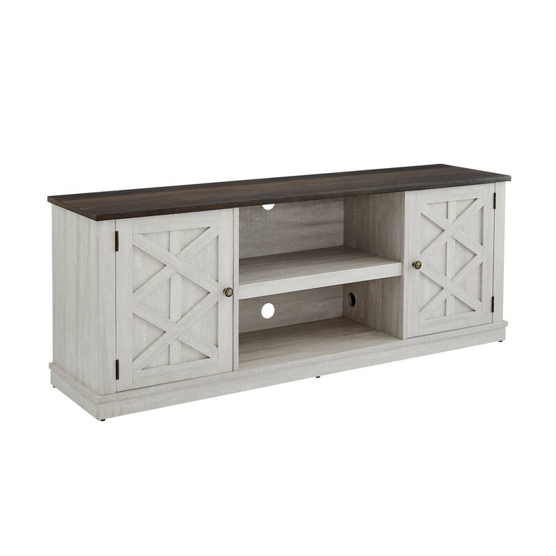 64 in. With Dark Drift Wood Desktop TV Stand for TVs up to 70 in. - 64 inches in width