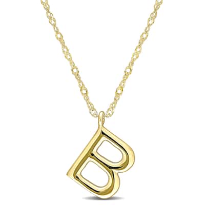 Miadora 14k Yellow Gold B Initial Necklace