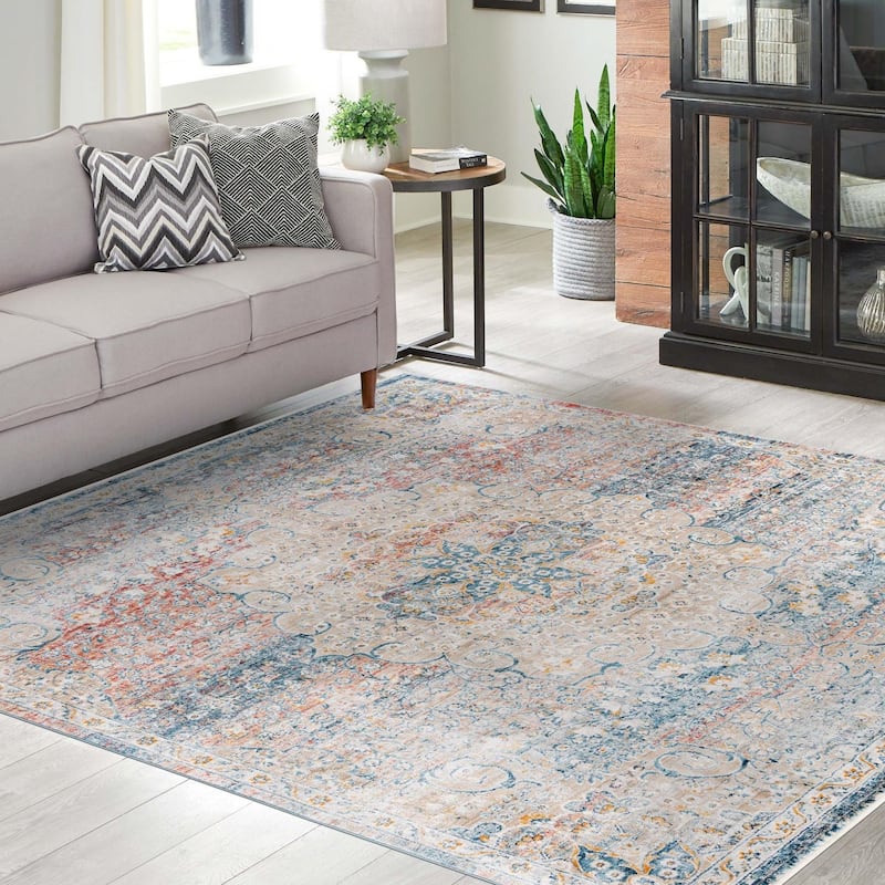 Traditional Haifa Collection Area Rug - Multi - 10'2" Square