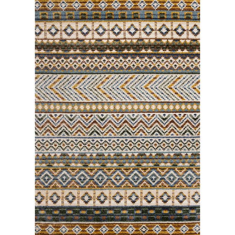 HomeRoots Tribal Modern Rectangle Area Rug - 5' X 8'