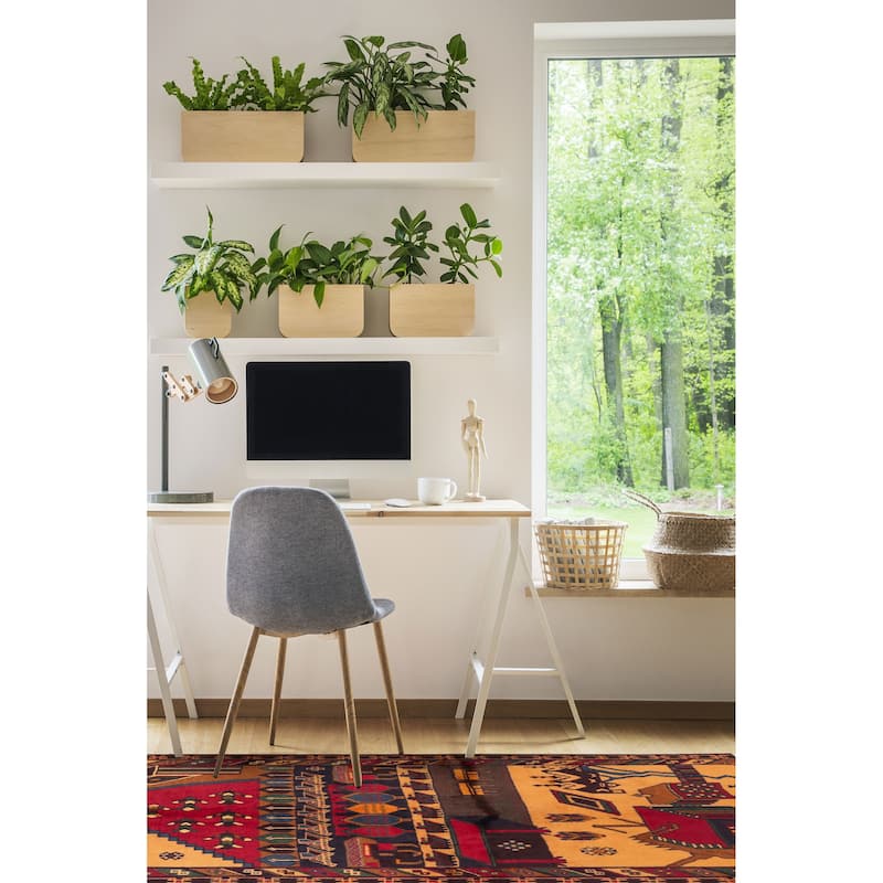 ECARPETGALLERY Hand-knotted Teimani Red Wool Rug - 3'7 x 6'6