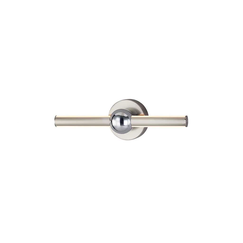 Justice Design Group Arzy 20" LED Linear Wall/Bath Sconce - Brushed Nickel w/ Chrome Accents Finish