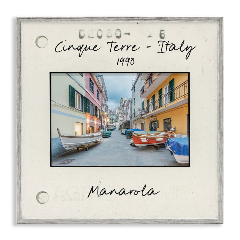 Stupell Vintage Travel Italy View Framed Giclee Art Design By Danita Delimont - 17 x 17 - Grey