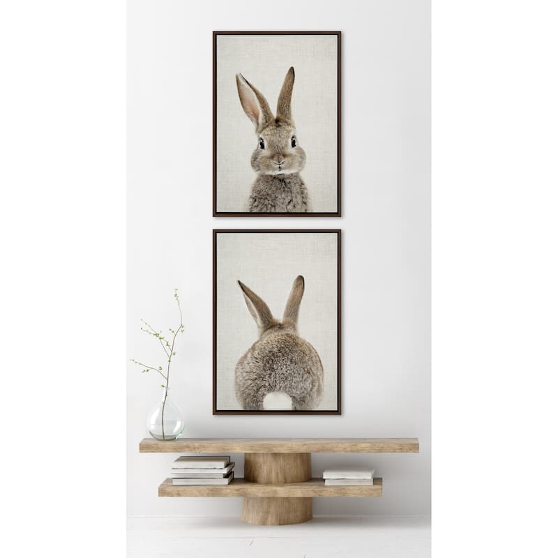 Kate and Laurel Sylvie Bunny Portrait Canvas Art Set by Amy Peterson