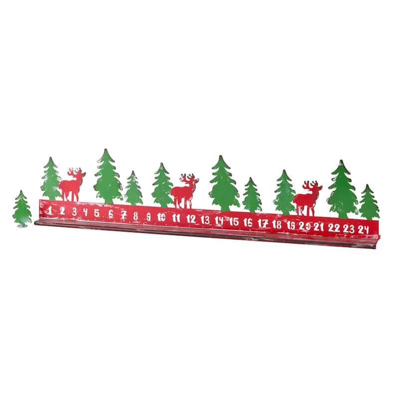 set of 2 red and green christmas countdown tabletop decor 23.5"