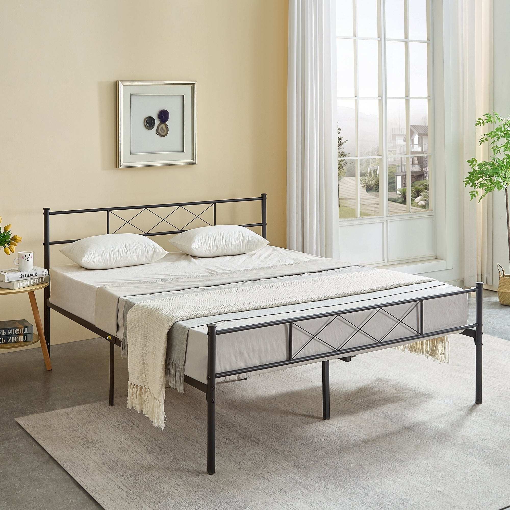 Vecelo metal on sale platform bed frame