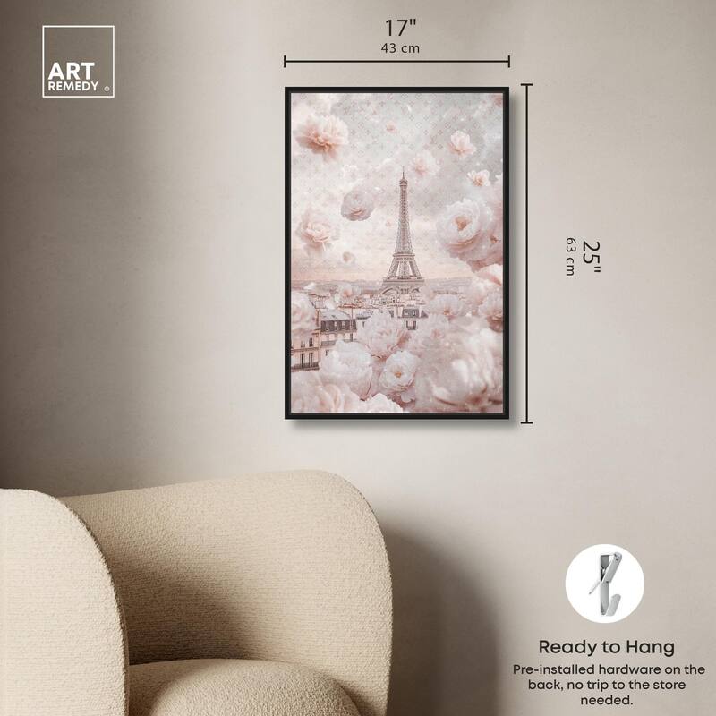 Raining Petals in Paris Canvas by Art Remedy