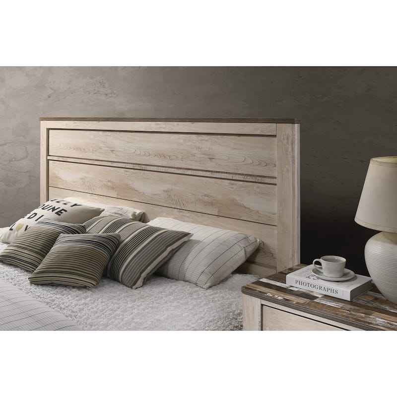 Roundhill Furniture Imerland 5-pc. Contemporary King-sized Whitewashed Bedroom Set