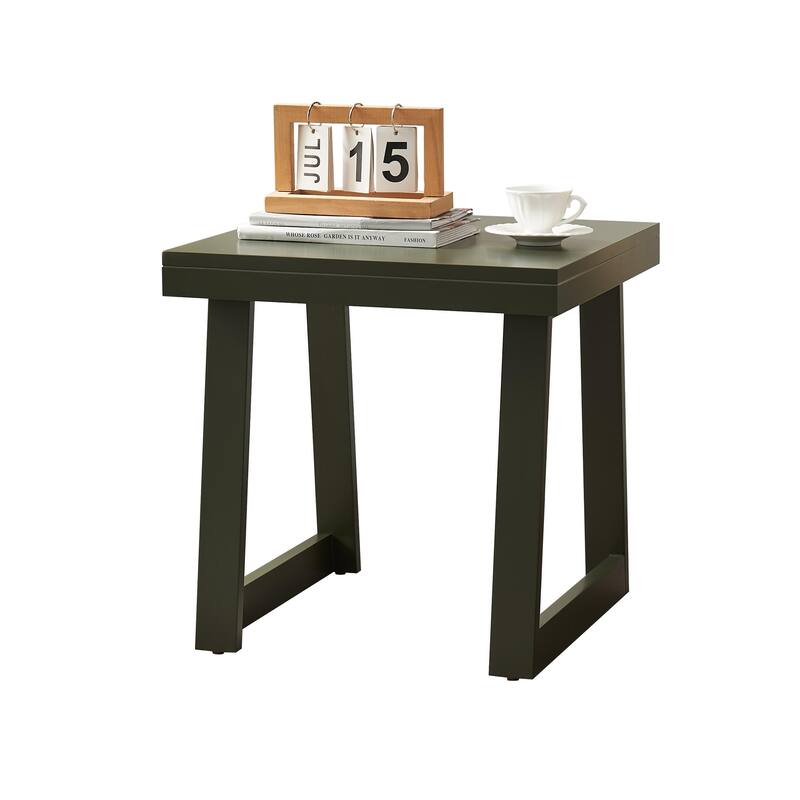 Charlie Modern Wood End Table with Open Storage Shelf - 18"L x 18"W x 18"H