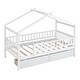 preview thumbnail 32 of 34, Wooden Twin Size Bunk Bed Classic House-shape Bed w/ Drawers Unisex