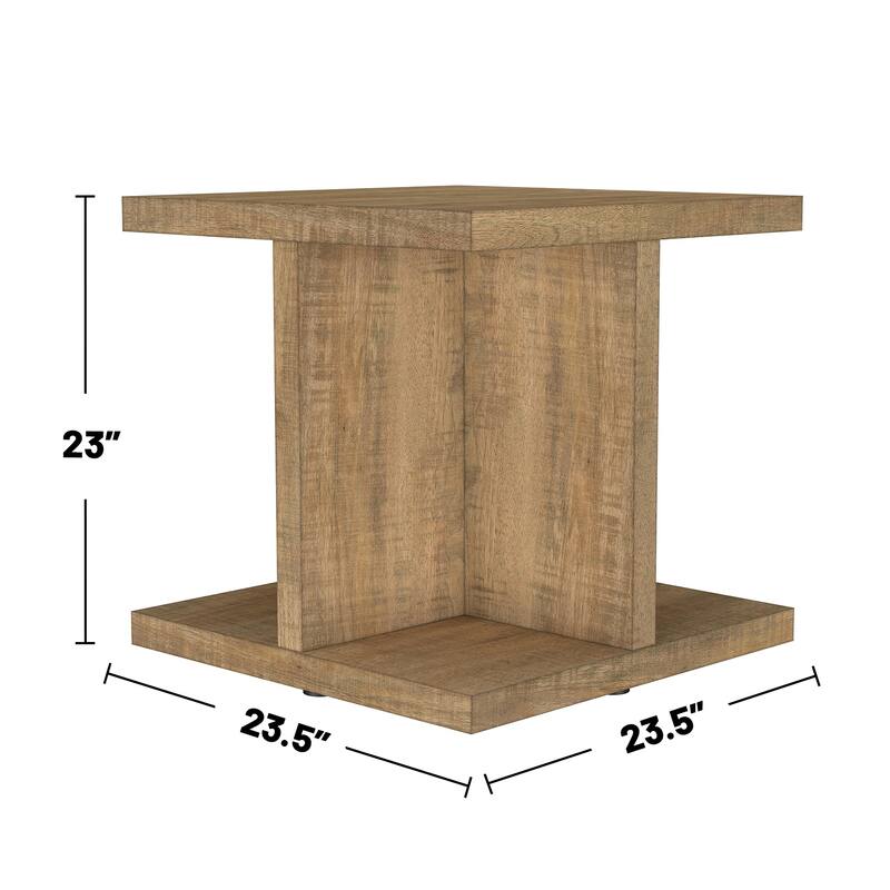 Wooden Coffee and End Table Set in Mango