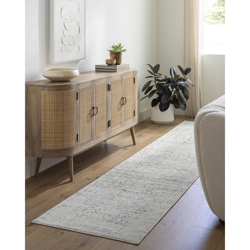 Livabliss Harput Updated Traditional Medallion Area Rug - Grey - 6'7" x 6'7" Square