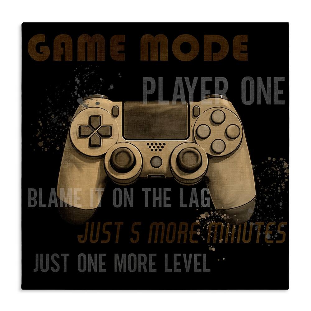 Stupell Gamer Phrases Vintage Style Canvas Wall Art Design By Kim Allen