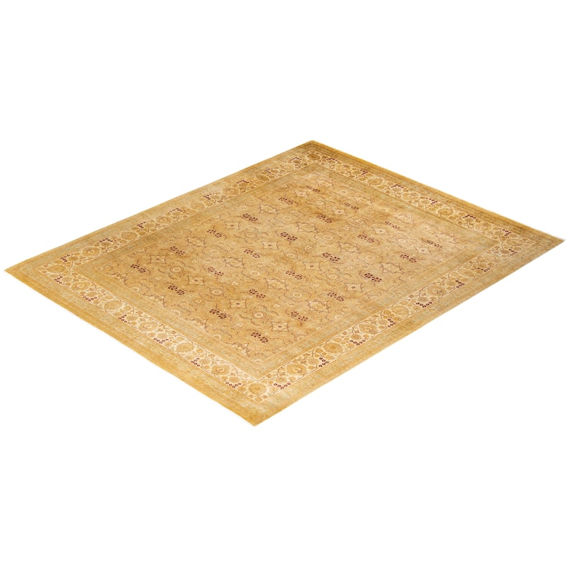 Overton Handknotted Wool Traditional Oriental Ivory Area Rug - 8' x 10'
