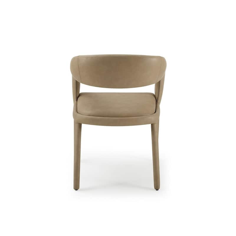 Tan/Tan Faux Leather Upholstered Metal Frame Dining Chair, Sturdy Dining Chair for Dining Rooms - 22.75